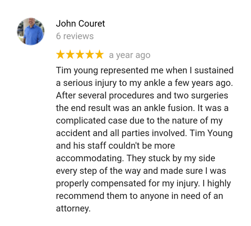 Former client John reviews maritime attorney Tim Young
