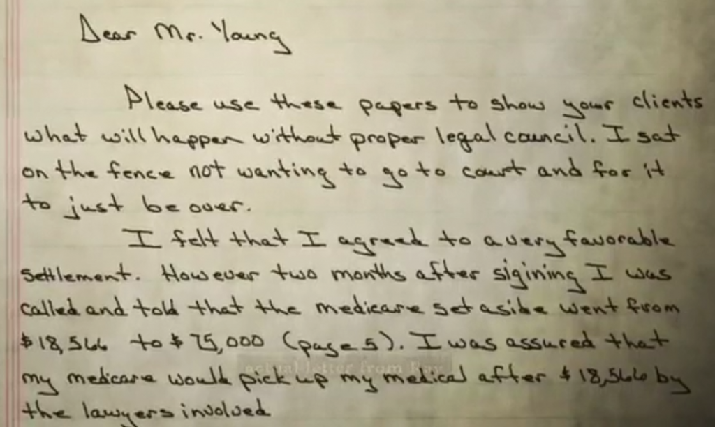a letter from an injured worker who tried settling a jones act claim out of court