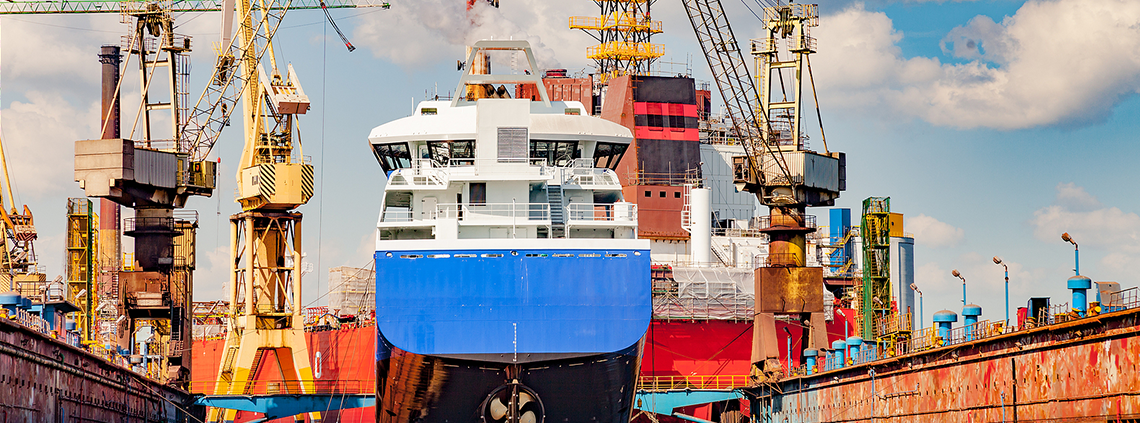 shipping cranes at a dock